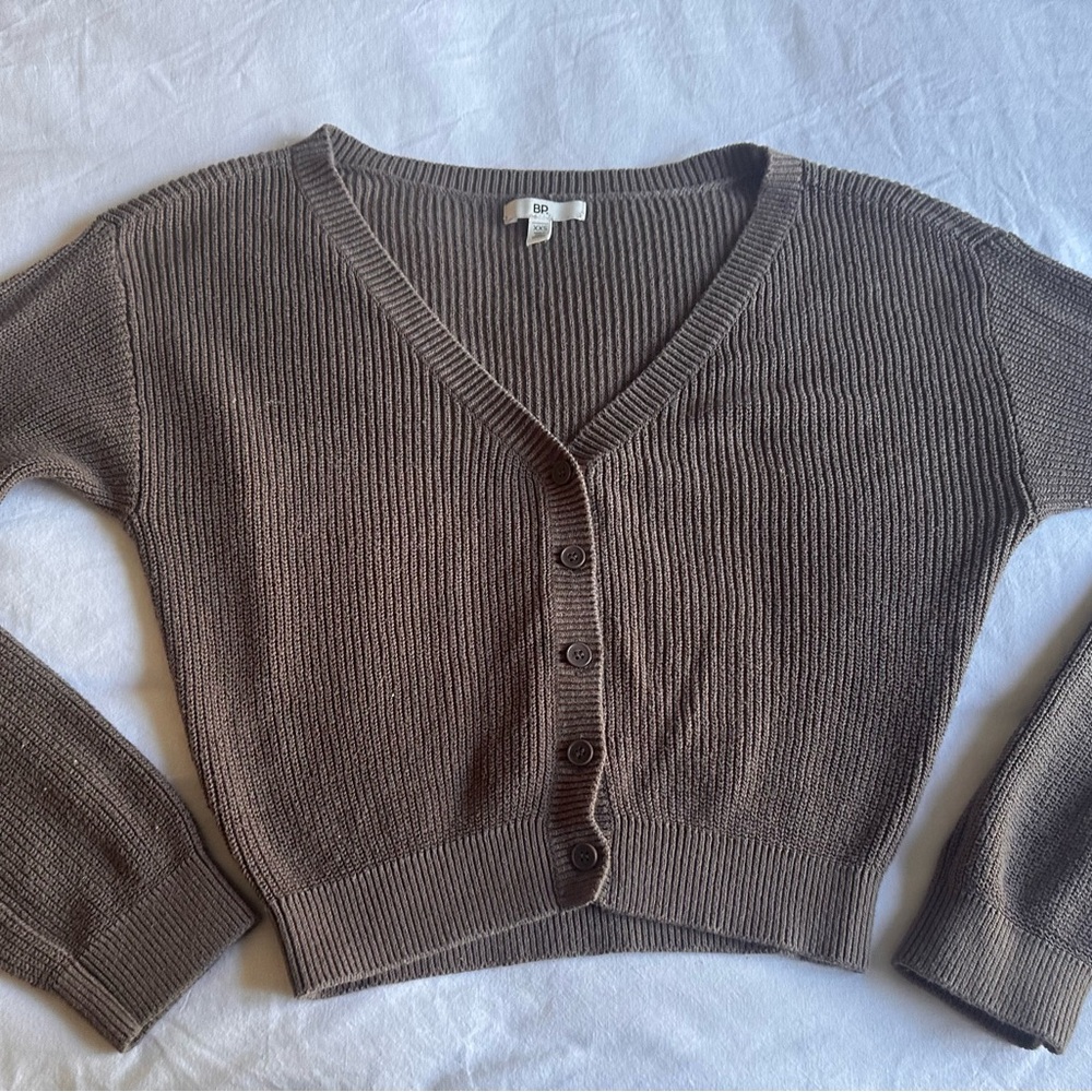 BP Taupe V-Neck Cardigan